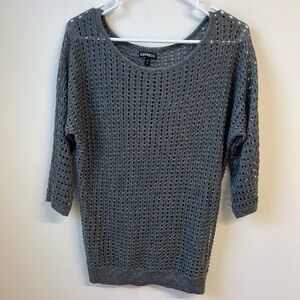 Express Metallic Gray Women's Sweater